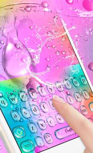 Colorido agua cae teclado 1