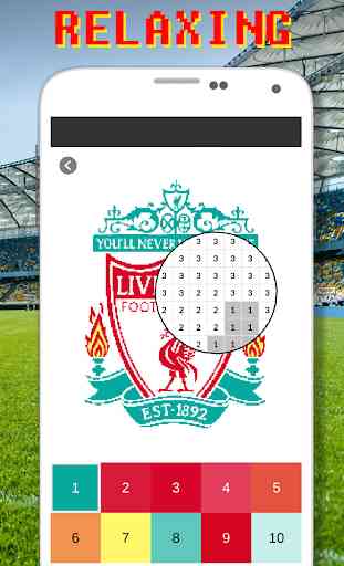 Logo de fútbol para colorear por número Pixel Art 2
