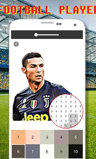 Logo de fútbol para colorear por número Pixel Art 3