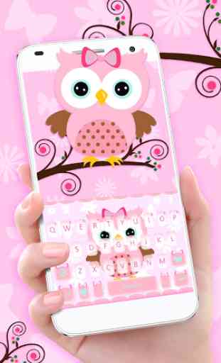 Pink Owl Tema de teclado 1