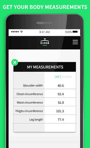 Sizer - Body Size & Clothing Size Recommendations 3