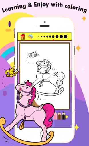 Mi Pony para colorear libro para niños de 1-10 años de edad: juegos gratis para Aprender a usar el dedo mientras colorear con cada uno para colorear 3