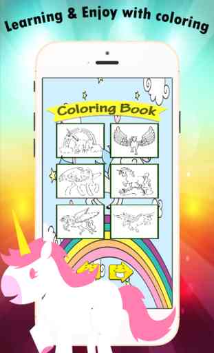 Mi unicornio para colorear libro para niños de 1-10: juegos gratis para Aprender la habilidad de usar el dedo para dibujar o colorear con cada uno para colorear 2