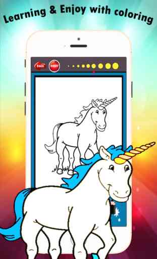 Mi unicornio para colorear libro para niños de 1-10: juegos gratis para Aprender la habilidad de usar el dedo para dibujar o colorear con cada uno para colorear 3