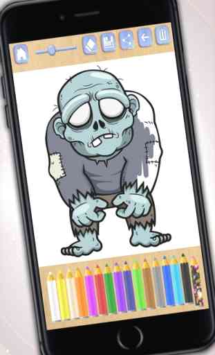 Pintar y colorear zombis - Libro de colorear zombis para niños y niñas 2