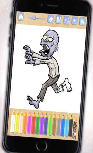 Pintar y colorear zombis - Libro de colorear zombis para niños y niñas 4