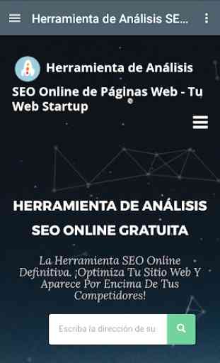 Online SEO Analysis Tool - Tu Web Startup 2