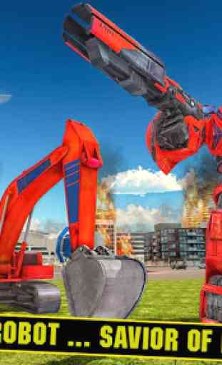 Pesado Excavador Robot Transformación Juego 1