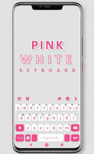 Pink White Chat Tema de teclado 1