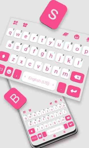 Pink White Chat Tema de teclado 2