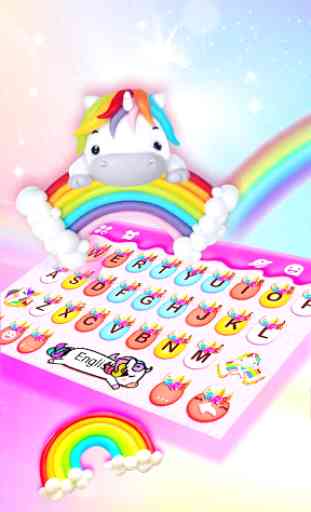Rainbow Unicorn Smile Tema de teclado 2