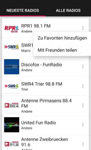 Rheinland-Pfalz Radiosender - Deutschland 1