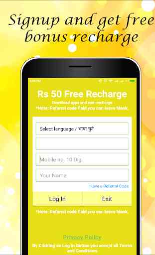 Rs 50 Free Recharge 1