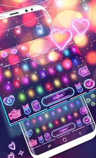 Sparkle Neon Lights  keyboard Theme 1