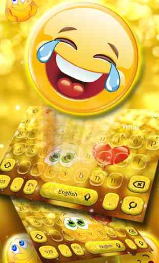 Sparkling Glitter Emoji teclado 3D 2