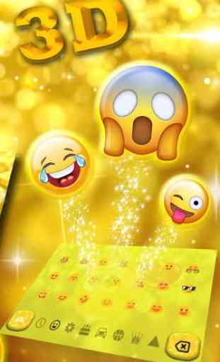 Sparkling Glitter Emoji teclado 3D 3