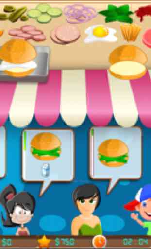 Burger Shop Big Head: Fabricante de juegos hamburguesa de comida para niños y niñas 3