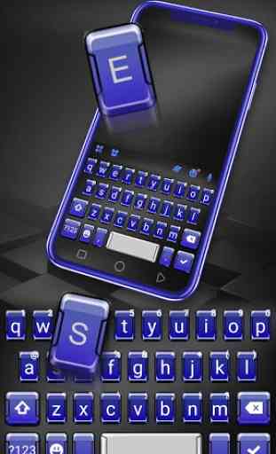 3d Blue Tech Tema de teclado 2