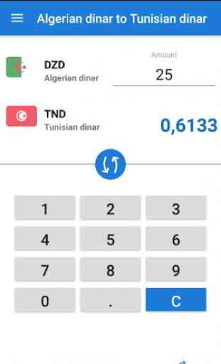 Algerian dinar to Tunisian dinar / DZD to TND 1