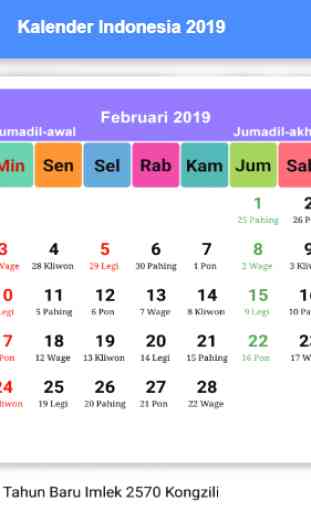 Kalender 2019 Terlengkap 1