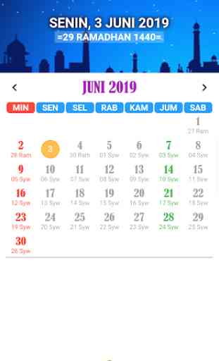 Kalender Hijriah Masehi 2019/2020 3