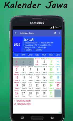 Kalender Jawa,Hijriah 2020 2