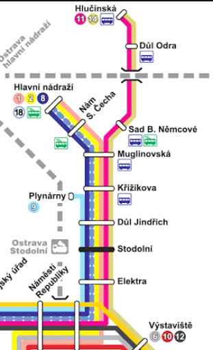 Ostrava Tram Map 3