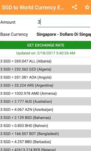 SGD to All Exchange Rates & Currency Converter 2