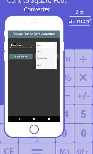 Square Feet to Cent Converter 1