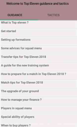 Top eleven tactics 1