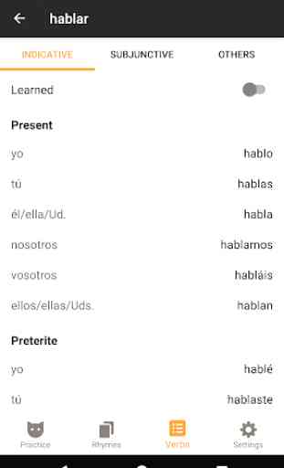 ConjuGato – Spanish Verbs Conjugation 4