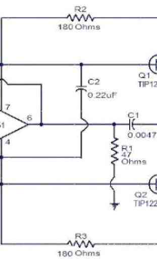 Diagrama de circuito del amplificador de potencia 3