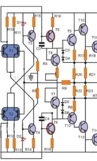 Diagrama de circuito del amplificador de potencia 4