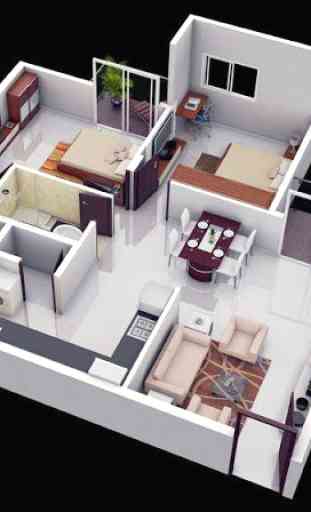 Diseño de casa pequeña 3D 3