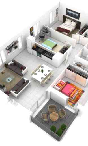 Diseño de casa pequeña 3D 4