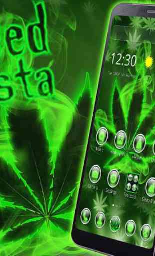 Green Weed Rasta Smoke Theme 3