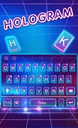 Hologram 3d Tech Tema de teclado 1