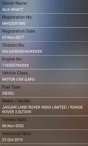 How to find Vehicle Car Owner detail from Number 2