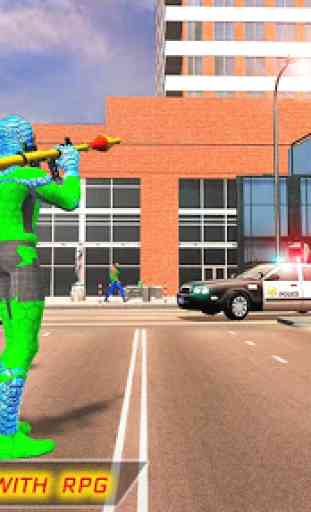 Increíble héroe de Frog Rope Man: Miami Crime city 2