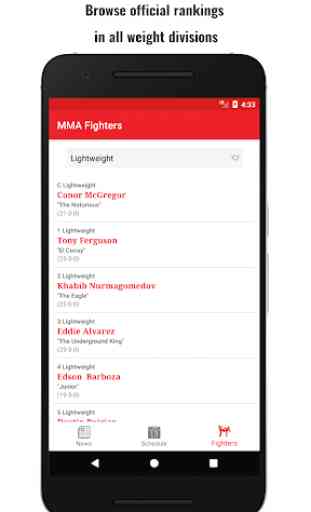 MMA App - UFC News, Event Calendar, Fighters Ranks 3