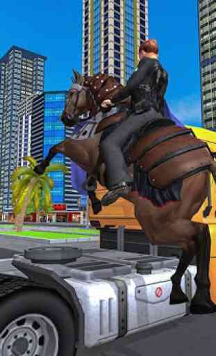 Montado policía caballo persecución 3D 3
