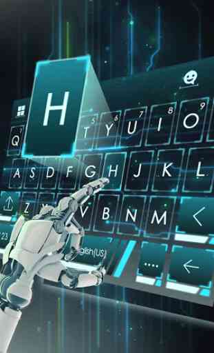 Neon 3d Tech Hologram Tema de teclado 2