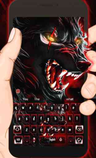 Scary Blood Wolf Keyboard Theme 1
