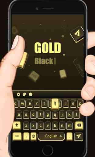 Tema negro del teclado del oro 1