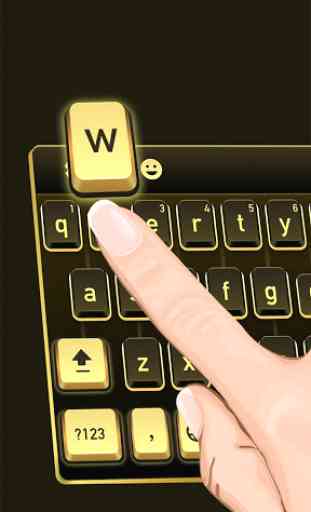 Tema negro del teclado del oro 2