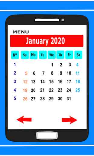 Calendar in English 2020 Free 3