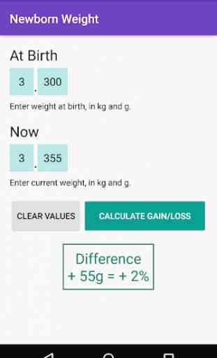 Newborn Baby Weight Loss / Weight Gain Calculator 4