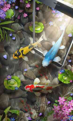 Tema de peces koi 3D con efecto de onda 3D 1