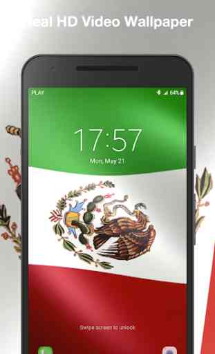 Bandera de México 3D Fondo de Pantalla Animado 3