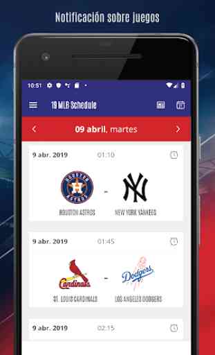 Clasificaciones y calendario para MLB 2019 2